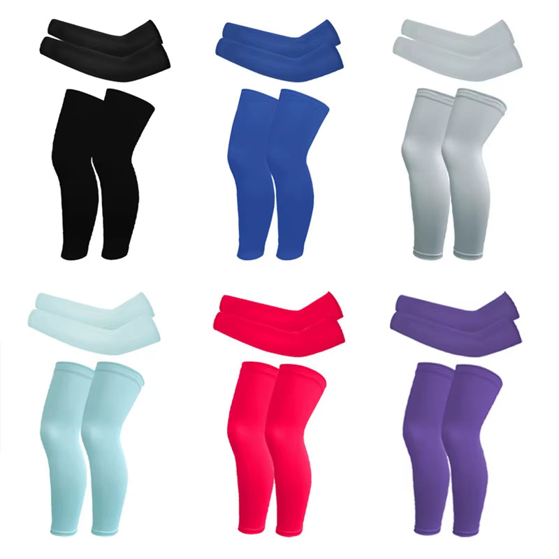 1 Set Arm/Leg Sleeves for Kids UV Sun Protection Sleeves Compression Sleeves Cooling Arm Cover Boys Girls Outdoor Sports