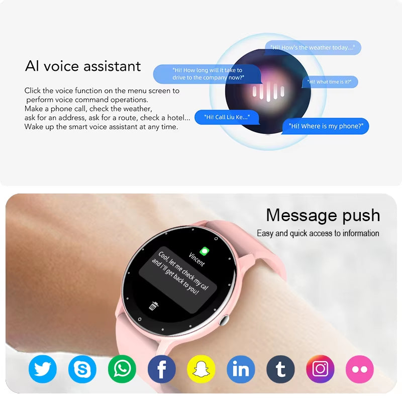 Women Smart Watches Heart Rate Monitoring Bracelet Waterproof Sleep Monitoring Fitness Sports Smartwatch Activity Tracker