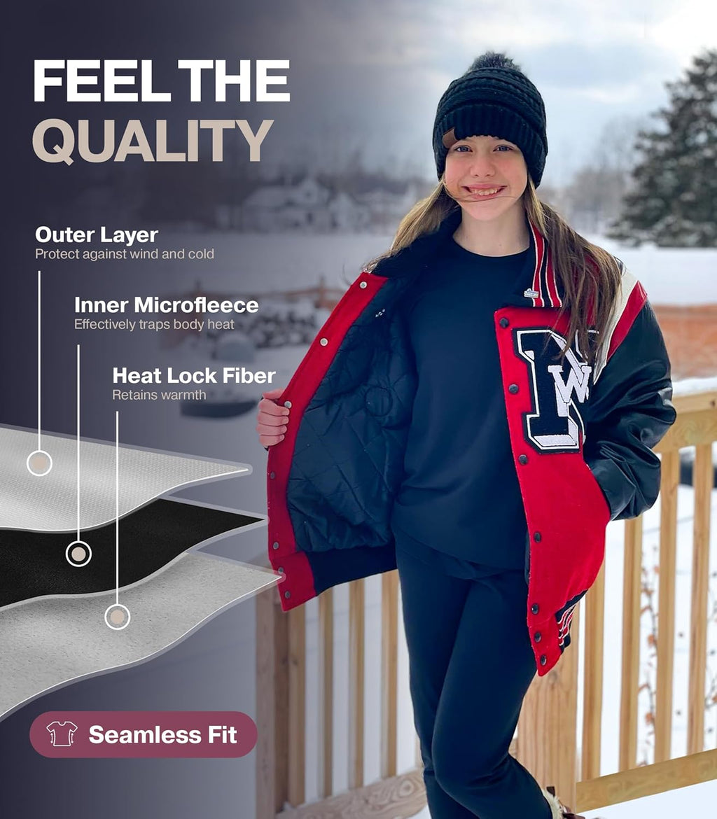 Thermal Underwear for Kids Long Johns, Girls Thermal Underwear Set, Base Layer Kids Long Underwear