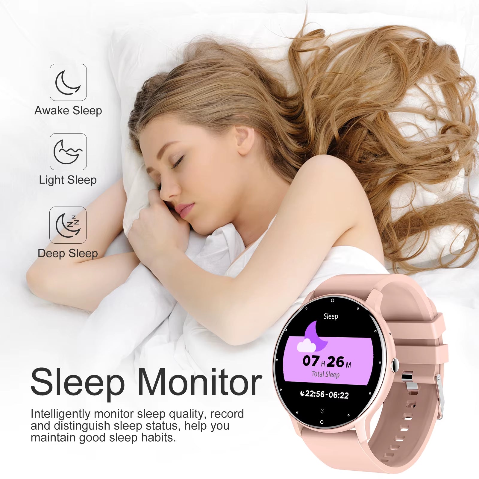 Women Smart Watches Heart Rate Monitoring Bracelet Waterproof Sleep Monitoring Fitness Sports Smartwatch Activity Tracker