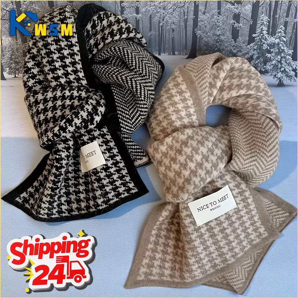 Double Sided Thick Winter Scarves for Women Soft Warm Neck Wraps Versatile Fashion Shawls for Outdoor Travel Christmas Gift