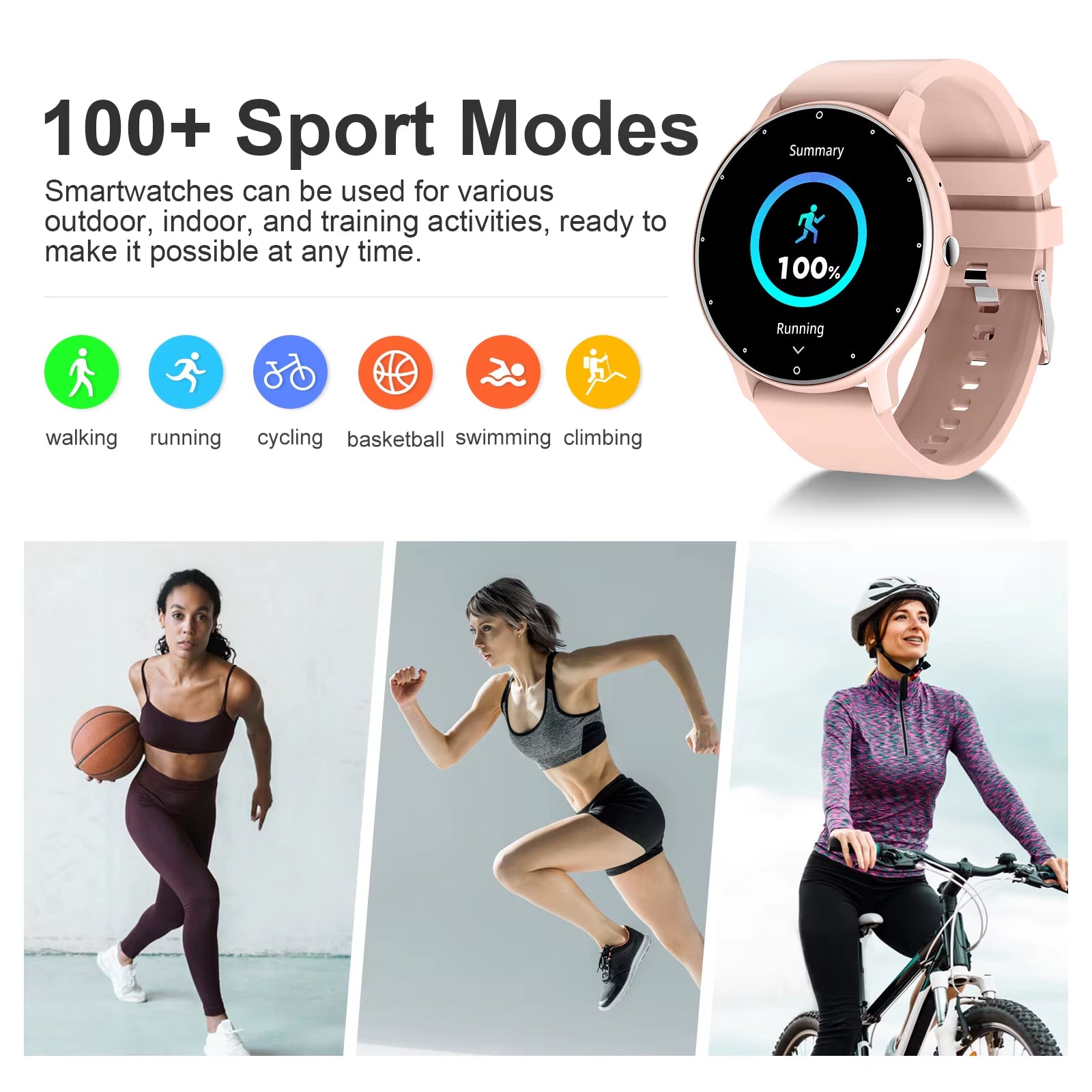 Women Smart Watches Heart Rate Monitoring Bracelet Waterproof Sleep Monitoring Fitness Sports Smartwatch Activity Tracker