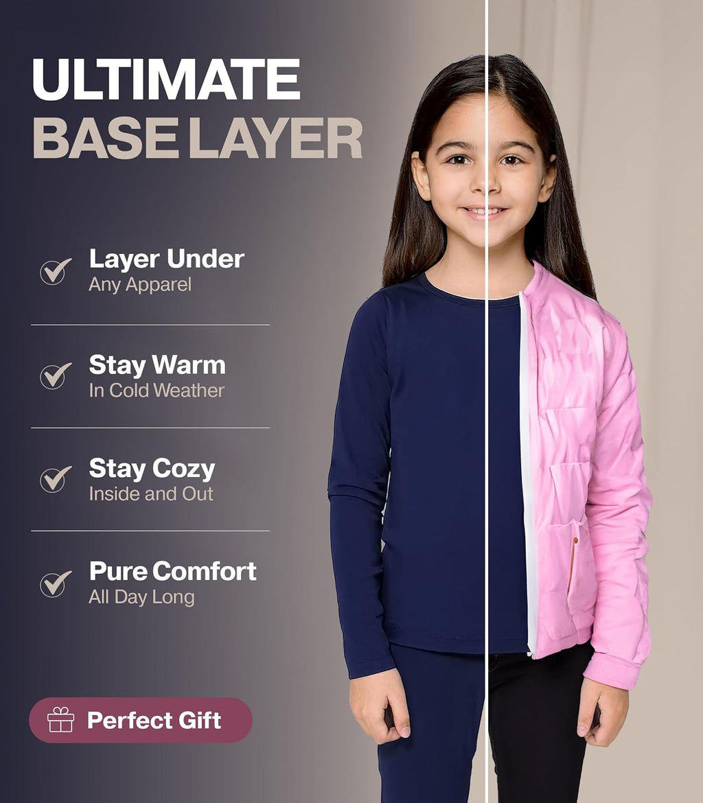 Thermal Underwear for Kids Long Johns, Girls Thermal Underwear Set, Base Layer Kids Long Underwear